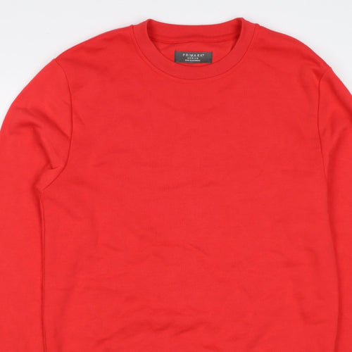 Primark Men Red M Crew Neck Pullover Fleece Sweatshirt