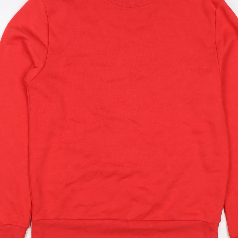Primark Men Red M Crew Neck Pullover Fleece Sweatshirt