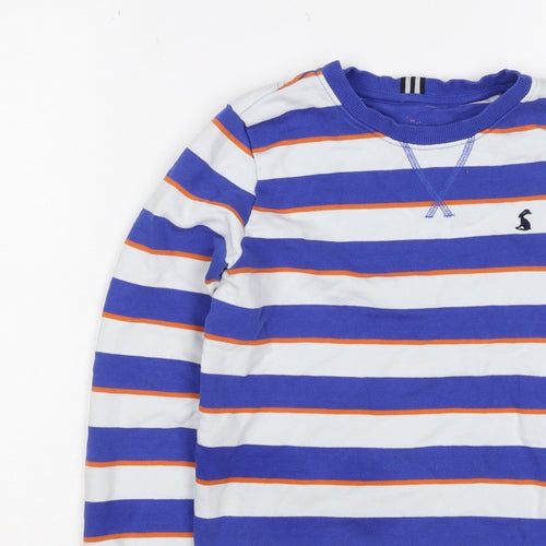 Joules Boys Blue Stripe Cotton Pullover Sweatshirt 5-6 Years