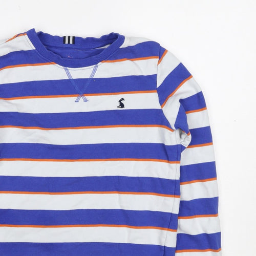 Joules Boys Blue Stripe Cotton Pullover Sweatshirt 5-6 Years