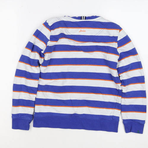Joules Boys Blue Stripe Cotton Pullover Sweatshirt 5-6 Years
