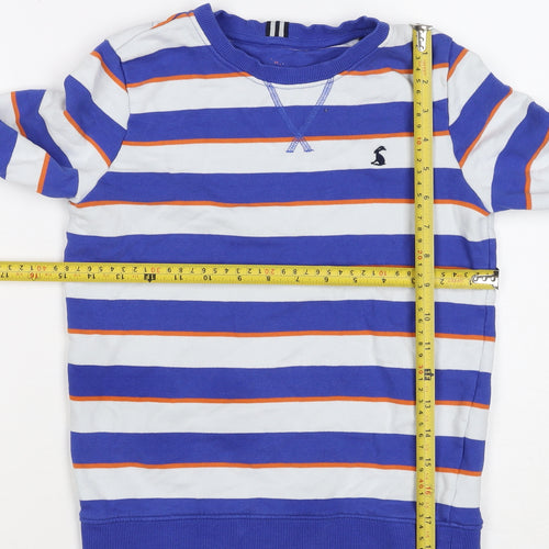 Joules Boys Blue Stripe Cotton Pullover Sweatshirt 5-6 Years