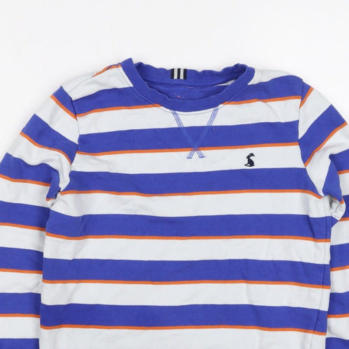 Joules Boys Blue Stripe Cotton Pullover Sweatshirt 5-6 Years