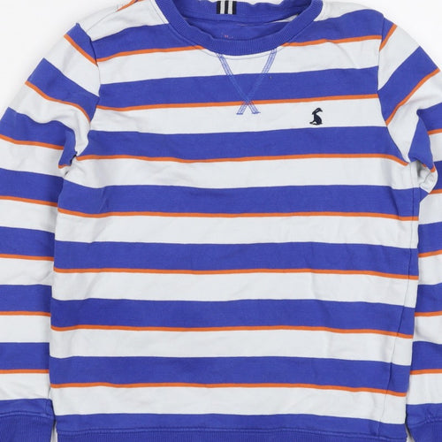 Joules Boys Blue Stripe Cotton Pullover Sweatshirt 5-6 Years