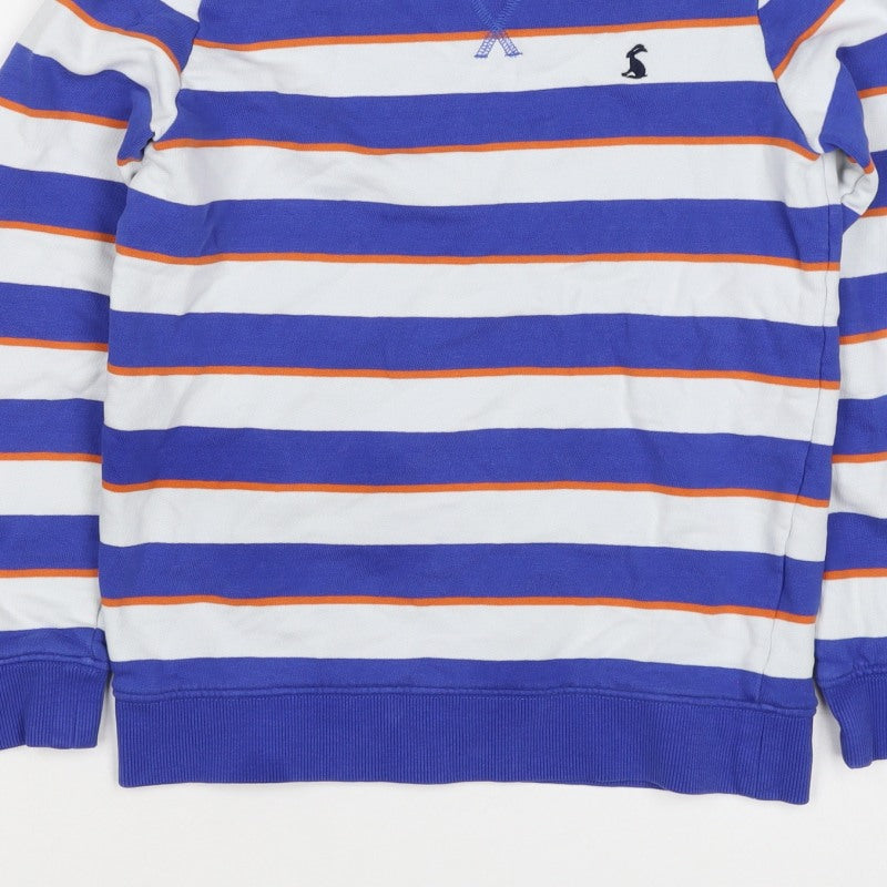 Joules Boys Blue Stripe Cotton Pullover Sweatshirt 5-6 Years