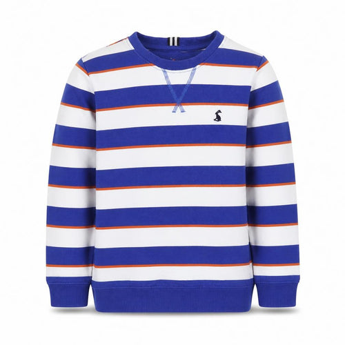 Joules Boys Blue Stripe Cotton Pullover Sweatshirt 5-6 Years