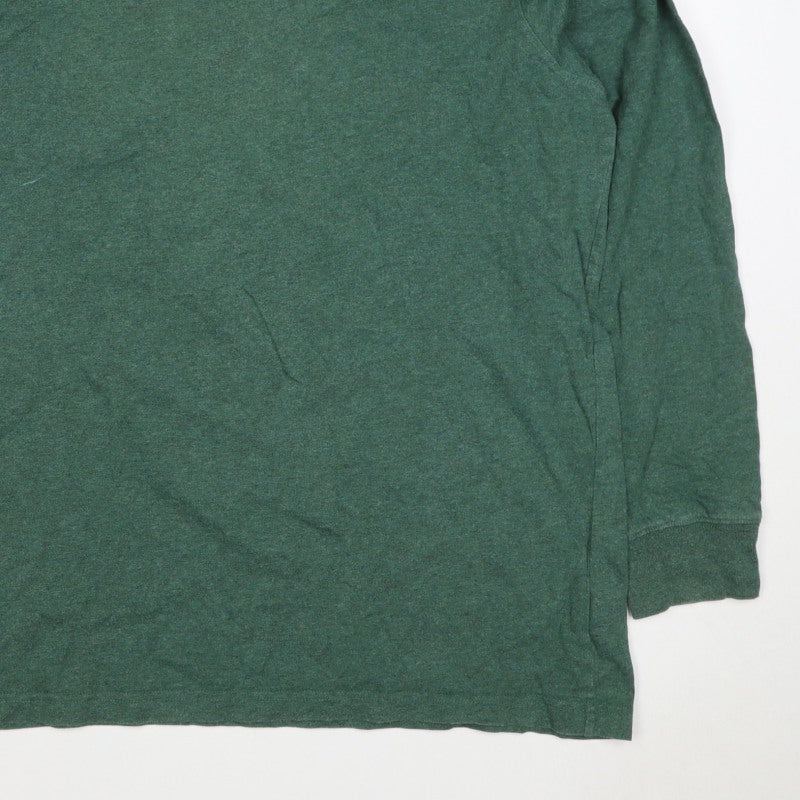 Lands' End Men's Green XL Super-T Cotton Long Sleeve Crew Neck T-Shirt