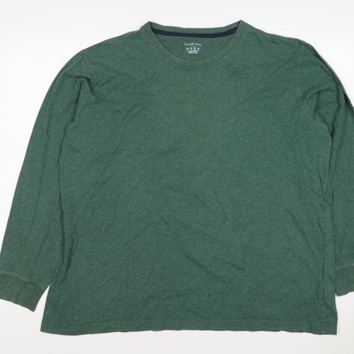 Lands' End Men's Green XL Super-T Cotton Long Sleeve Crew Neck T-Shirt