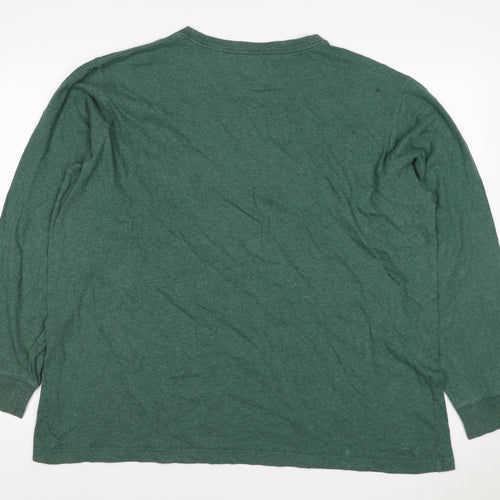 Lands' End Men's Green XL Super-T Cotton Long Sleeve Crew Neck T-Shirt