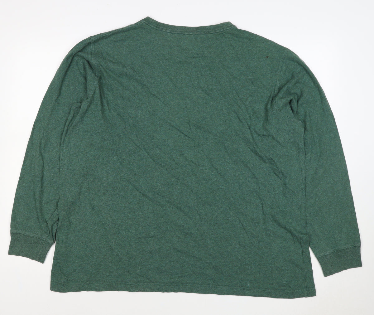 Lands' End Men's Green XL Super-T Cotton Long Sleeve Crew Neck T-Shirt