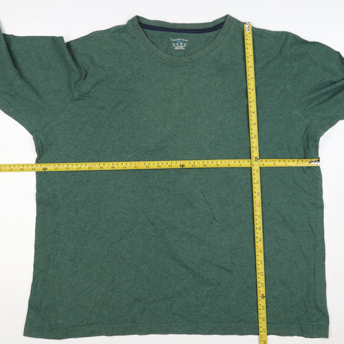 Lands' End Men's Green XL Super-T Cotton Long Sleeve Crew Neck T-Shirt
