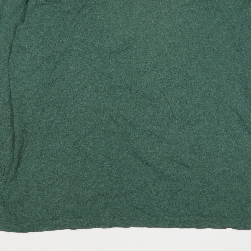 Lands' End Men's Green XL Super-T Cotton Long Sleeve Crew Neck T-Shirt