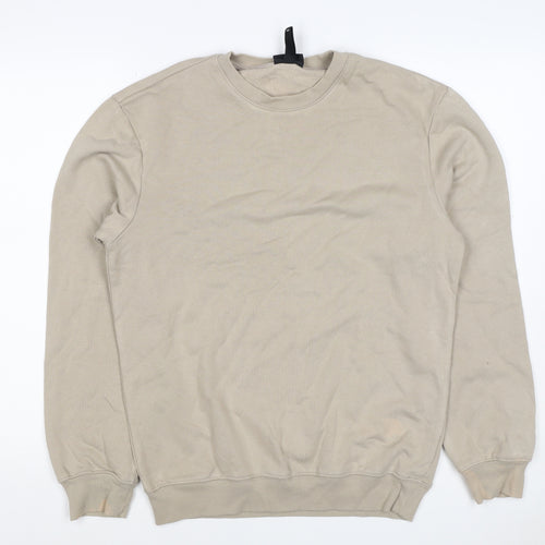 H&M Men’s Beige XS Relaxed Fit Fleece Crew Neck Pullover Sweatshirt