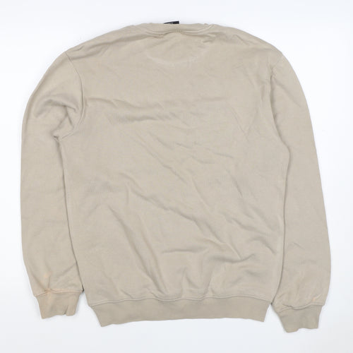 H&M Men’s Beige XS Relaxed Fit Fleece Crew Neck Pullover Sweatshirt