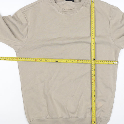 H&M Men’s Beige XS Relaxed Fit Fleece Crew Neck Pullover Sweatshirt
