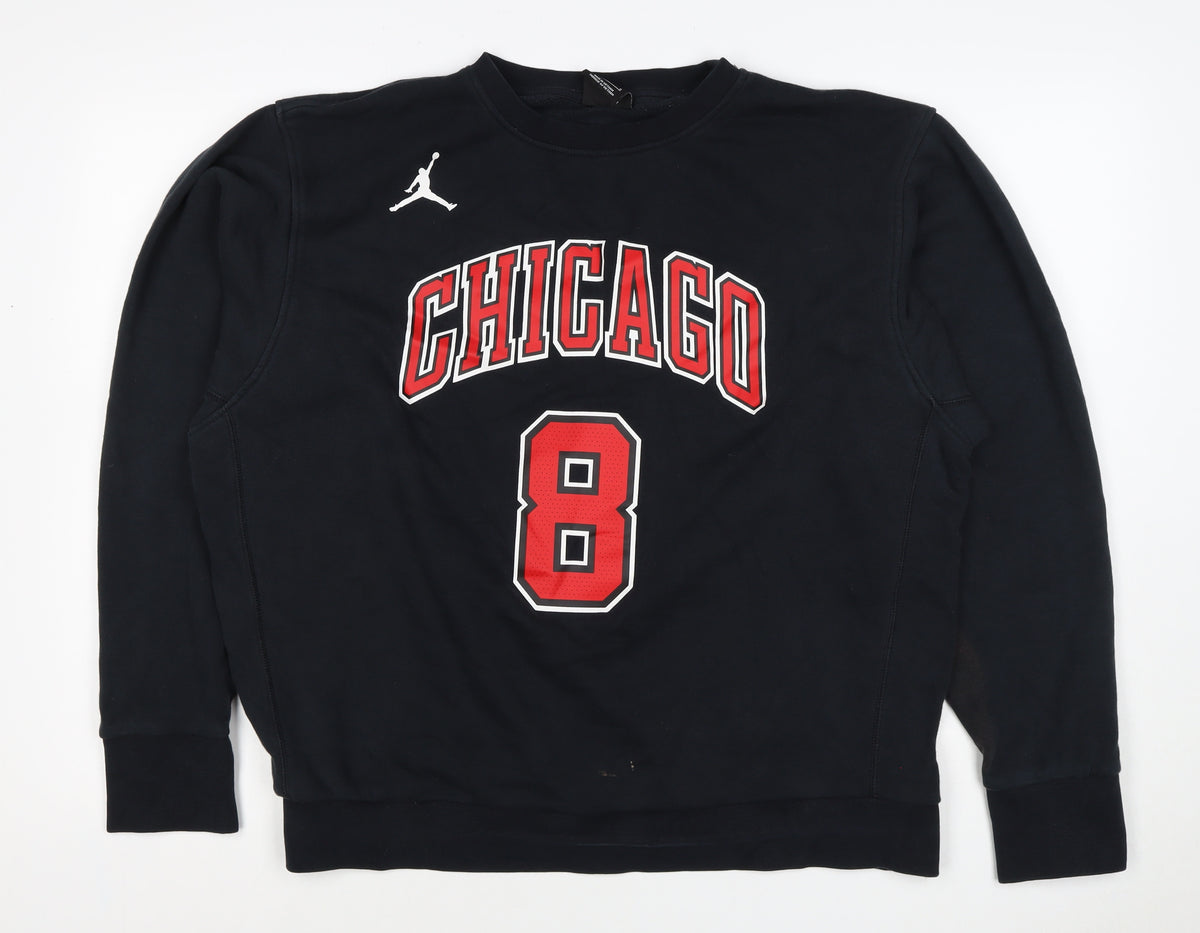 Nike Jordan NBA Chicago LaVine 8 Black L Crew Neck Sweatshirt