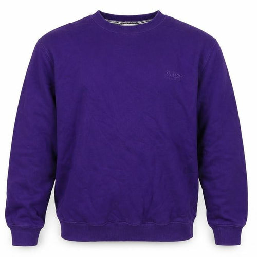 Cotton Traders Men's Purple S Crew Neck Logo Sweatshirt Cotton Blend