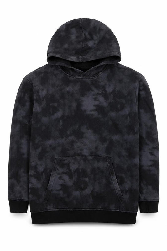 H&M Boys Black Tie Dye Pullover Hoodie 12-13 Years Kangaroo Pocket