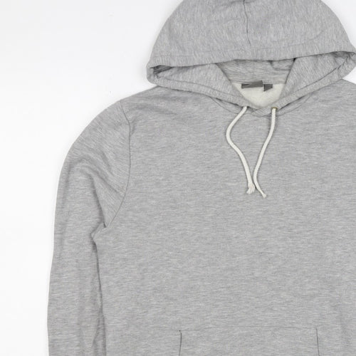 ASOS Men’s Grey S Pullover Hoodie Drawstring Pocket Cotton Blend