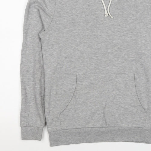 ASOS Men’s Grey S Pullover Hoodie Drawstring Pocket Cotton Blend