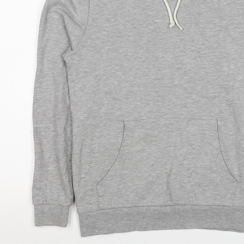 ASOS Men’s Grey S Pullover Hoodie Drawstring Pocket Cotton Blend