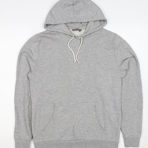 ASOS Men’s Grey S Pullover Hoodie Drawstring Pocket Cotton Blend
