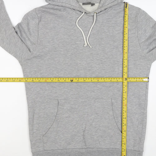 ASOS Men’s Grey S Pullover Hoodie Drawstring Pocket Cotton Blend