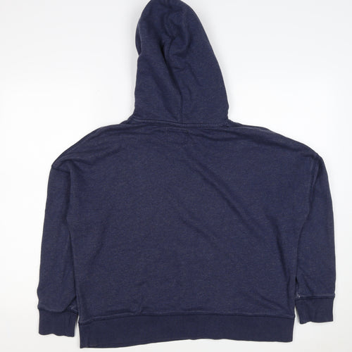 Roots Men’s Blue Logo Pullover Hoodie Size M Cotton Blend