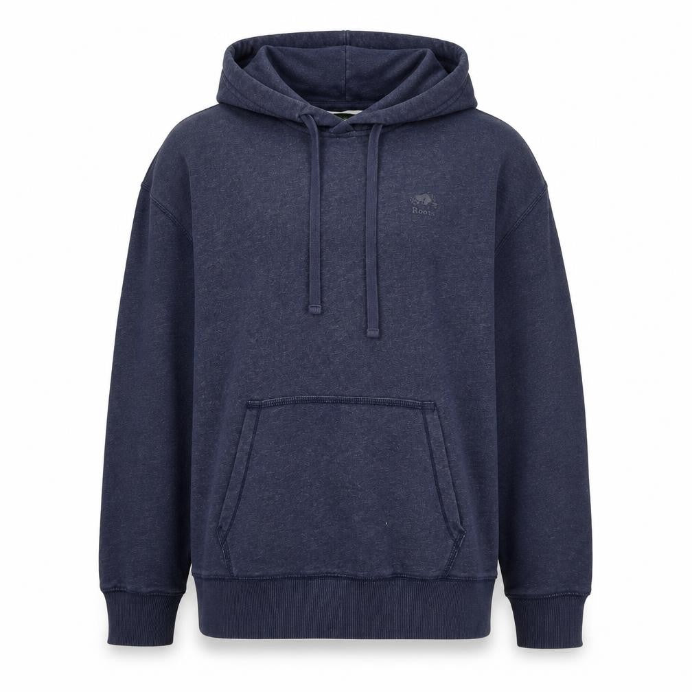 Roots Men’s Blue Logo Pullover Hoodie Size M Cotton Blend