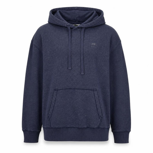 Roots Men’s Blue Logo Pullover Hoodie Size M Cotton Blend