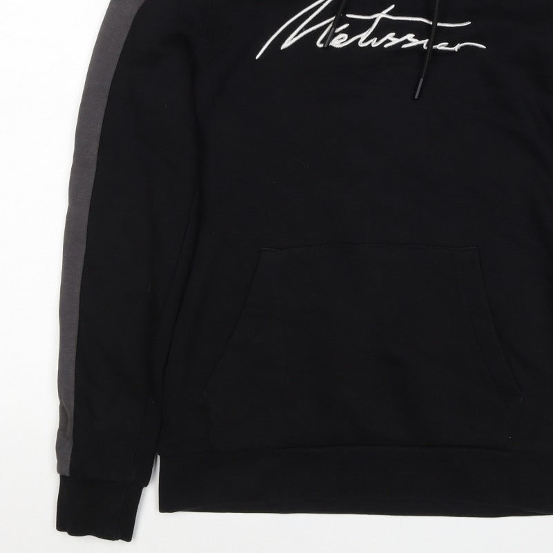 Additional view of Metissier Paris Men’s Black Grey XS Pullover Hoodie Logo Pocket