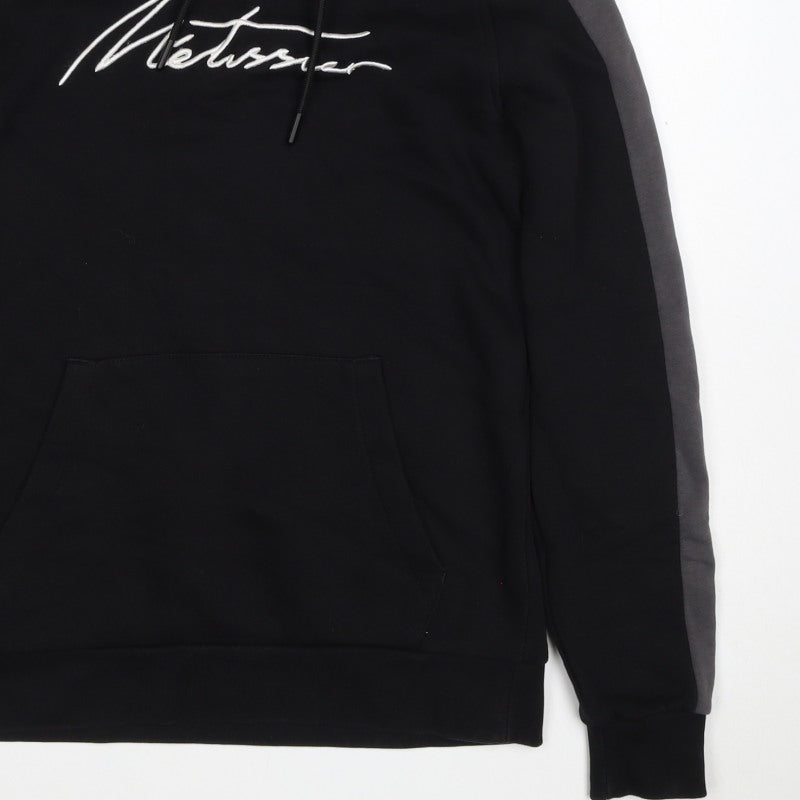 Additional view of Metissier Paris Men’s Black Grey XS Pullover Hoodie Logo Pocket