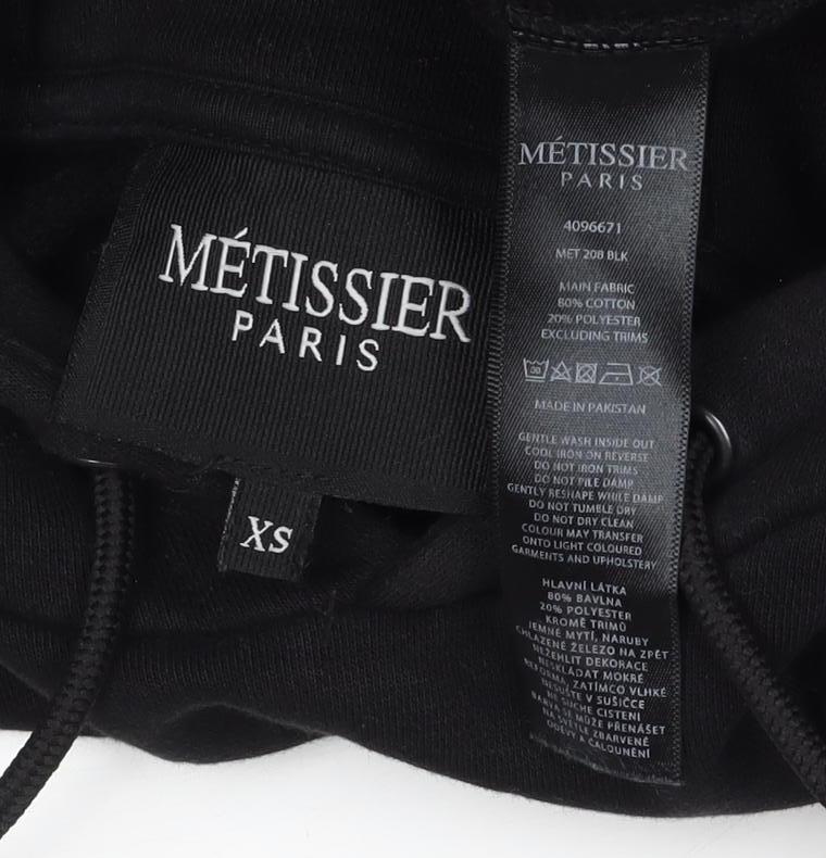 Additional view of Metissier Paris Men’s Black Grey XS Pullover Hoodie Logo Pocket