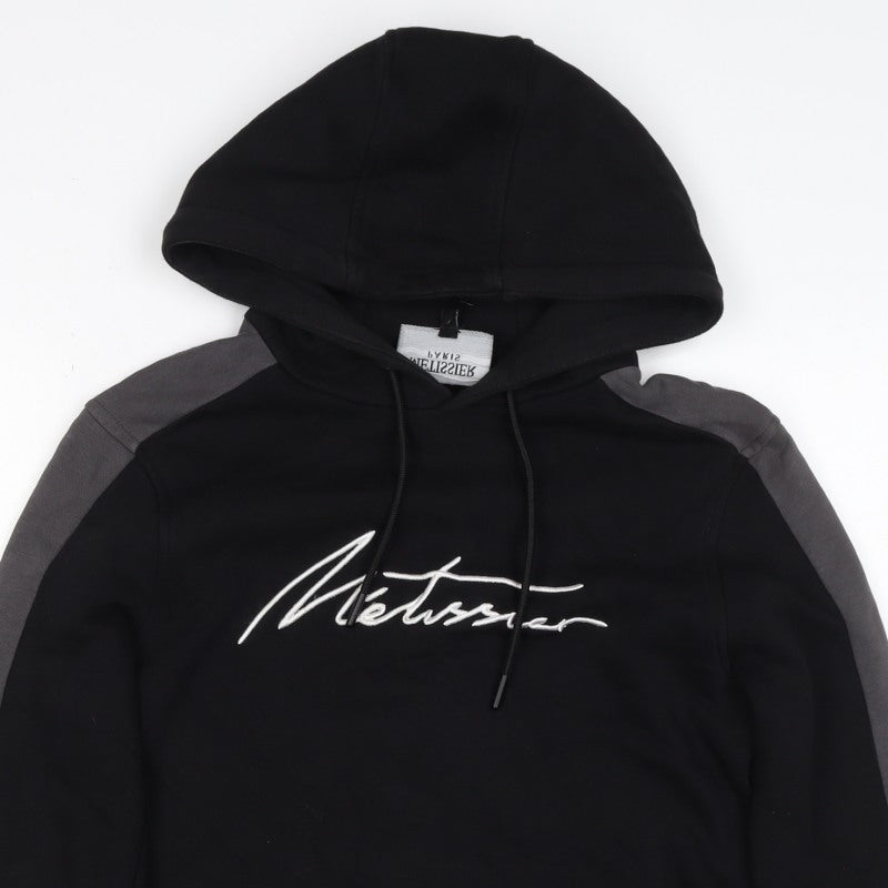 Additional view of Metissier Paris Men’s Black Grey XS Pullover Hoodie Logo Pocket