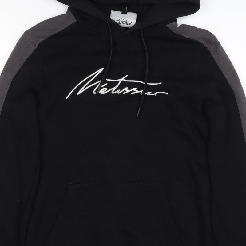 Additional view of Metissier Paris Men’s Black Grey XS Pullover Hoodie Logo Pocket