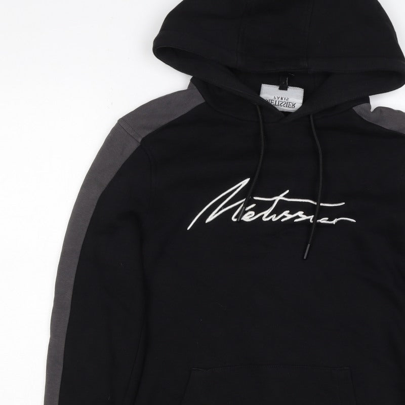 Additional view of Metissier Paris Men’s Black Grey XS Pullover Hoodie Logo Pocket
