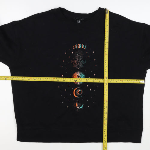New Look Women’s Black UK 12 Celestial Snake Graphic Sweatshirt