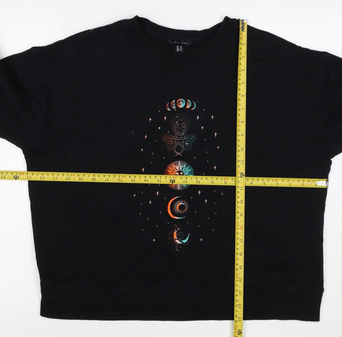 New Look Women’s Black UK 12 Celestial Snake Graphic Sweatshirt