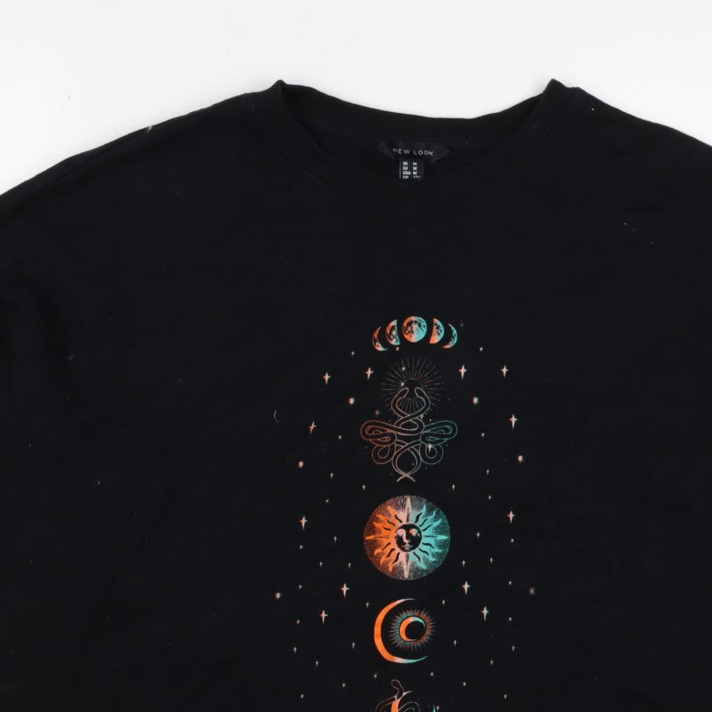 New Look Women’s Black UK 12 Celestial Snake Graphic Sweatshirt