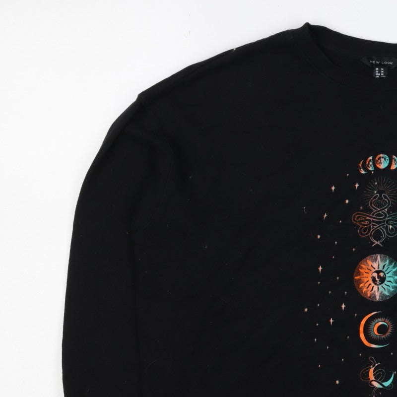 New Look Women’s Black UK 12 Celestial Snake Graphic Sweatshirt