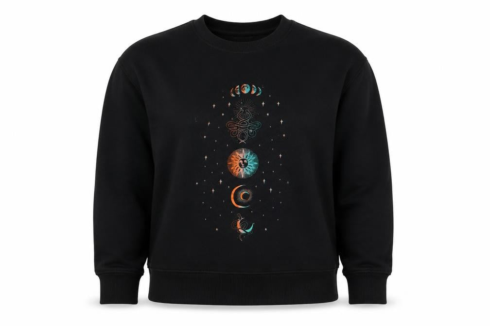 New Look Women’s Black UK 12 Celestial Snake Graphic Sweatshirt
