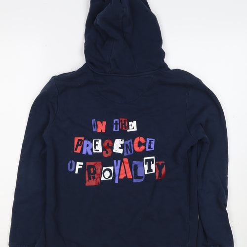 M&S Boys Navy 12-13 Years Pullover Hoodie Royalty Graphic Cotton