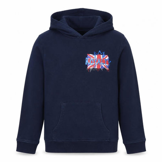 M&S Boys Navy 12-13 Years Pullover Hoodie Royalty Graphic Cotton