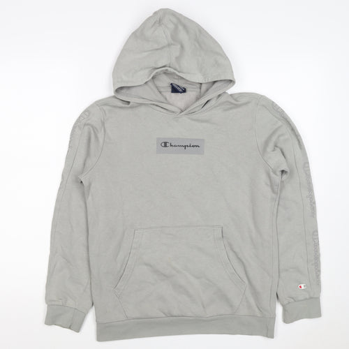 Champion Boys Grey Logo Pullover Hoodie 13-14 Years Fleece