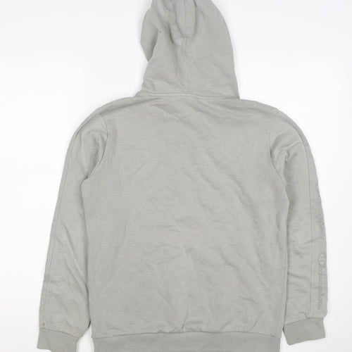 Champion Boys Grey Logo Pullover Hoodie 13-14 Years Fleece