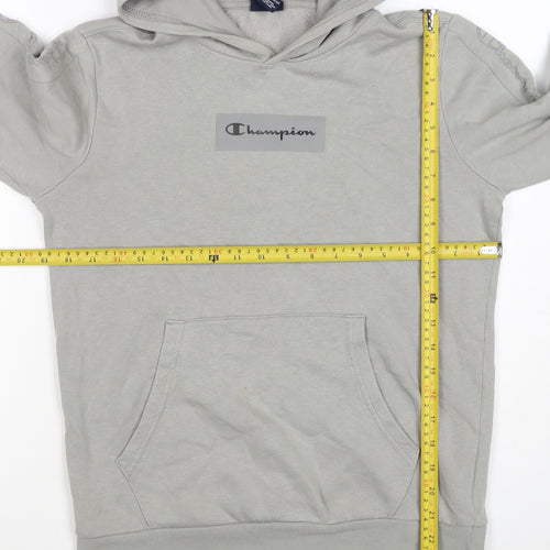 Champion Boys Grey Logo Pullover Hoodie 13-14 Years Fleece