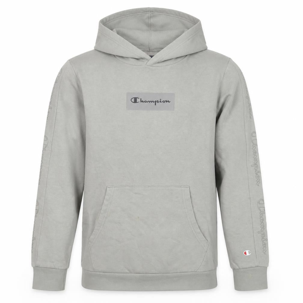 Champion Boys Grey Logo Pullover Hoodie 13-14 Years Fleece