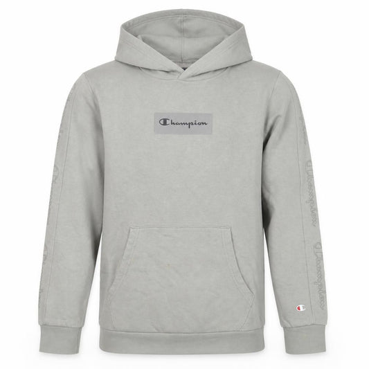 Champion Boys Grey Logo Pullover Hoodie 13-14 Years Fleece