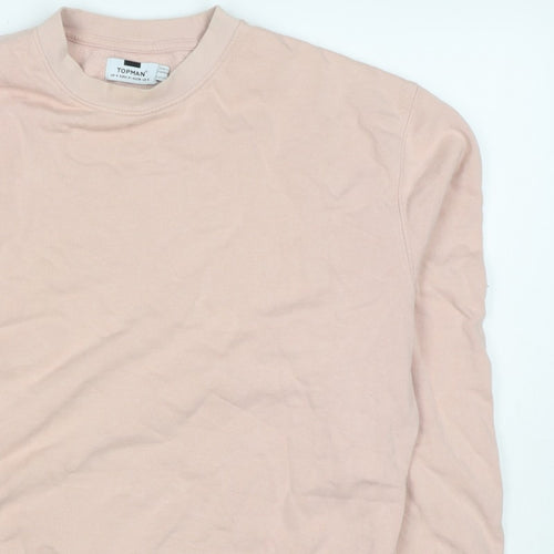 Topman Men’s Pink S Crew Neck Pullover Cotton Sweatshirt