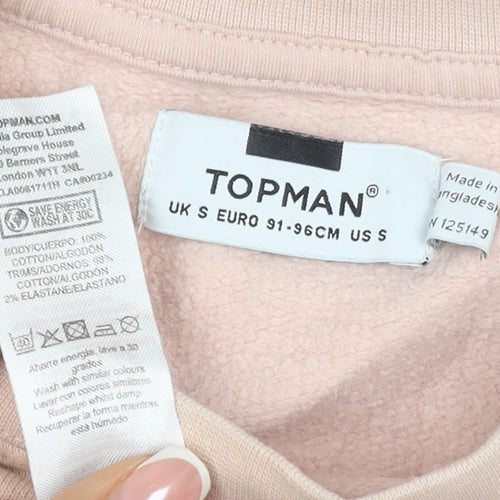Topman Men’s Pink S Crew Neck Pullover Cotton Sweatshirt